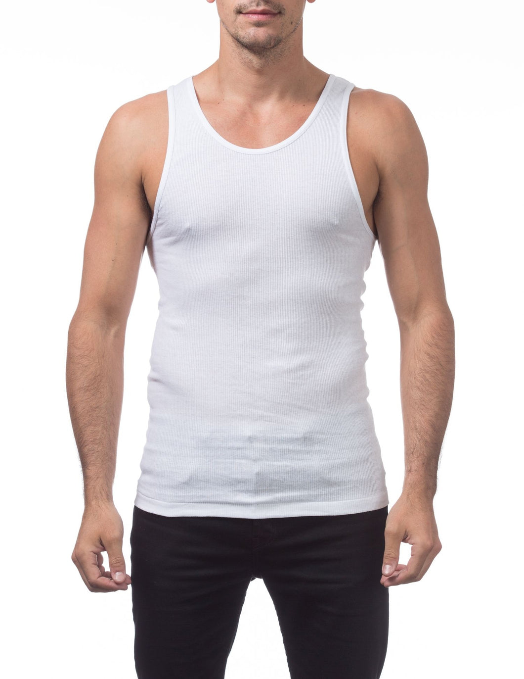 Pro Club Men's 3-Pack Premium Ringspun Cotton Ribbed A-Shirt - WHITE-T Shirt Mall LLC