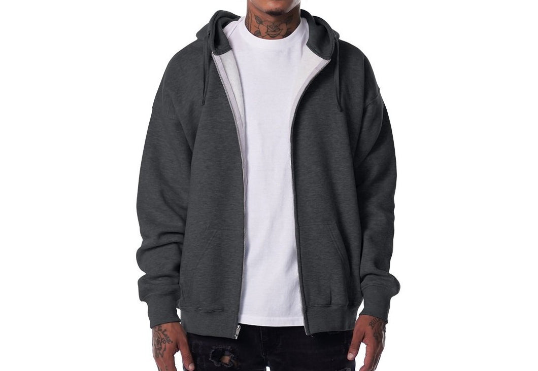 TEESTYLED HEAVY ZIPPER HOODIE - CHARCOAL GREY-T Shirt Mall LLC