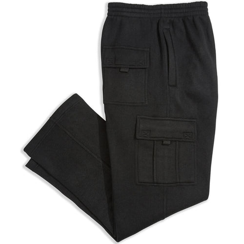 Plain BLACK Cargo Pocket Sweat Pants-T Shirt Mall LLC