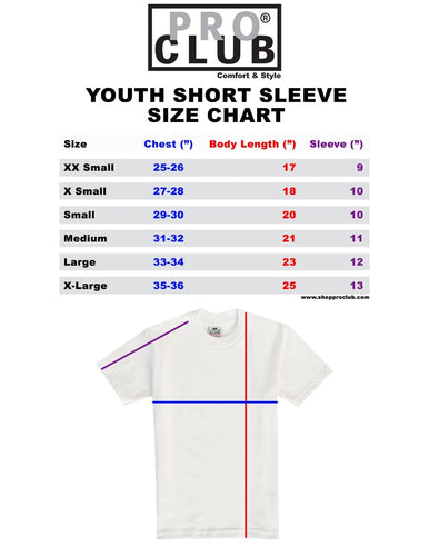 Pro Club Youth Short Sleeve Crew Neck - WHITE-T Shirt Mall LLC